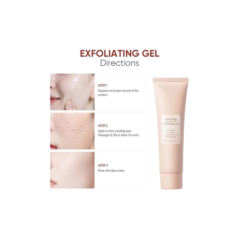 Purifying Exfoliating Gel,Exfoliating Gel for Face, Purifying Cream,Exfoliating Face Scrub,Exfoliating