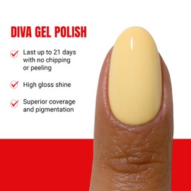 DAISY DND DND Gel Polish Set, Coquette Collection, UV/LED Gel Polish and Air Dry Nail Lacquer, Matching Chip-Free Polish Duo, 084 Dandelion, 0.5 Fl Oz