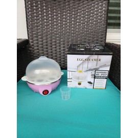 Rapid Egg Cooker, 7 Egg Capacity Electric Egg Cooker for Soft, Medium, Hard Boiled, Steamed Eggs, Vegetables and Dumplings. (Pink)