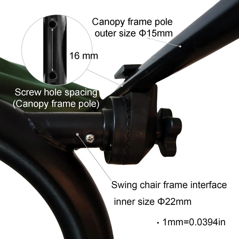 Timyrimy Garden Swing Plastic Fittings (SPF004) to Attach Canopy Frame