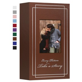 Hiwhy Photo Album 4x6 420 Photos Leather Cover Wedding Photo Albums Extra Large Capacity Picture Book with Beautiful Prints Presents for Wedding Baby Vacation Brown