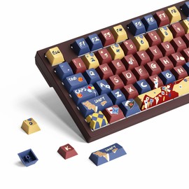 Reccazr PBT Keycaps,Custom Keyboard Keycaps Set, Cherry Profile Keycaps 5 Sides Dye-Sublimation for 61/64/68/84/87/100/104/108 Cherry MX Mechanical Keyboards and Custom Keyboards,Nutcracker Theme