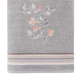 SKL Home by Saturday Knight Ltd. Greenhouse Leaves Bath Towel,Gray,Small