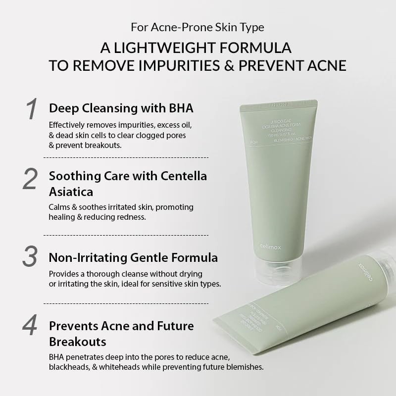 Celimax - Ji Woo Gae Cica BHA Acne Foam Cleansing