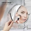 KIBI Circular Wall Mount Makeup Mirror, Dual-Sided 1x/5x Magnifying Mirror