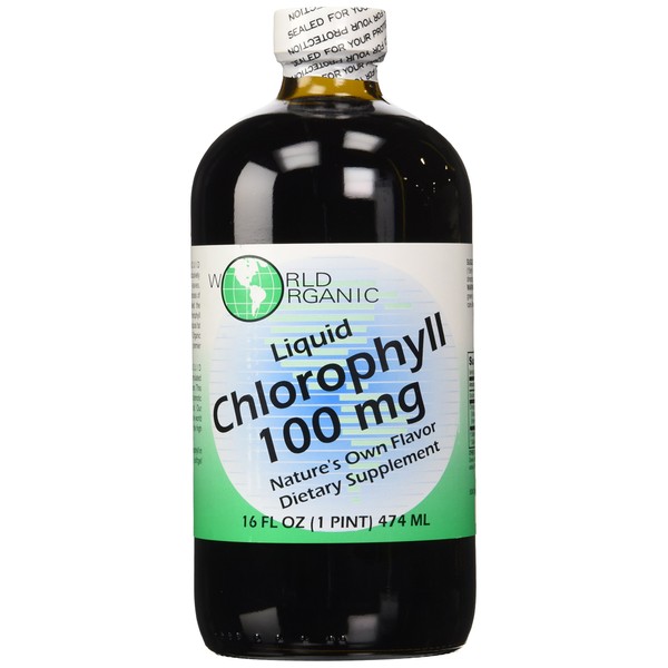 World Organics Chlorophyll Supplement Liquids, 100 mg, 16 Ounce, 16 Fl Oz (Pack of 1)