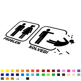 Problem Solved Sticker, Funny Vinyl Decal Sticker, JDM Sticker, Funny Car Window Sticker, Car Bumper Sticker, Funny Campervan Sticker, Funny Caravan Sticker, 200mm