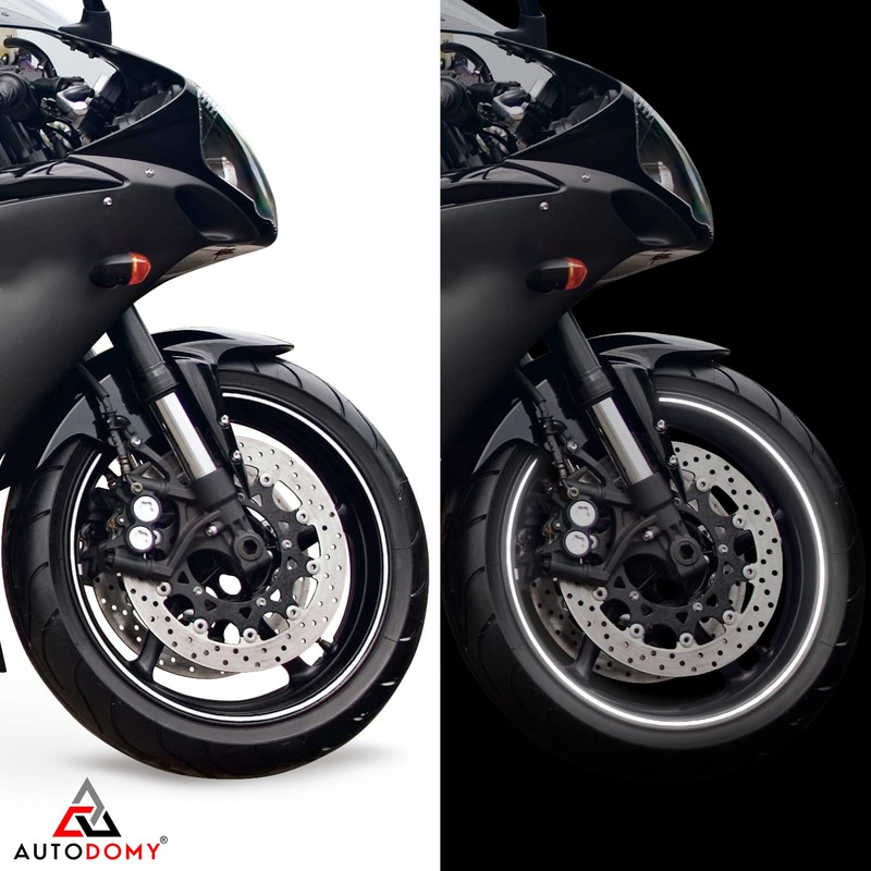 Autodomy Reflective Motorcycle Wheel Stickers Sport | Complete Set for