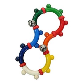 Hess Holzspielzeug 11192 - Motorik-Rassel aus Holz, in Form einer Acht, mit beweglichen Teilen, für Babys ab 6 Monaten, handgefertigt, für Greifübungen und fröhlichen Rasselspaß