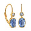 LeCalla 925 Sterling Silver 14K Gold-Plated Italian Oval Blue Sapphire