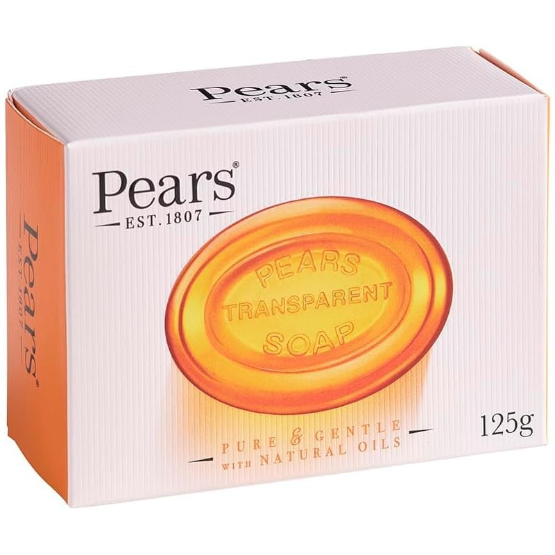 Pears Natural Amber Soap Bars 125g 6 Pack + 1x