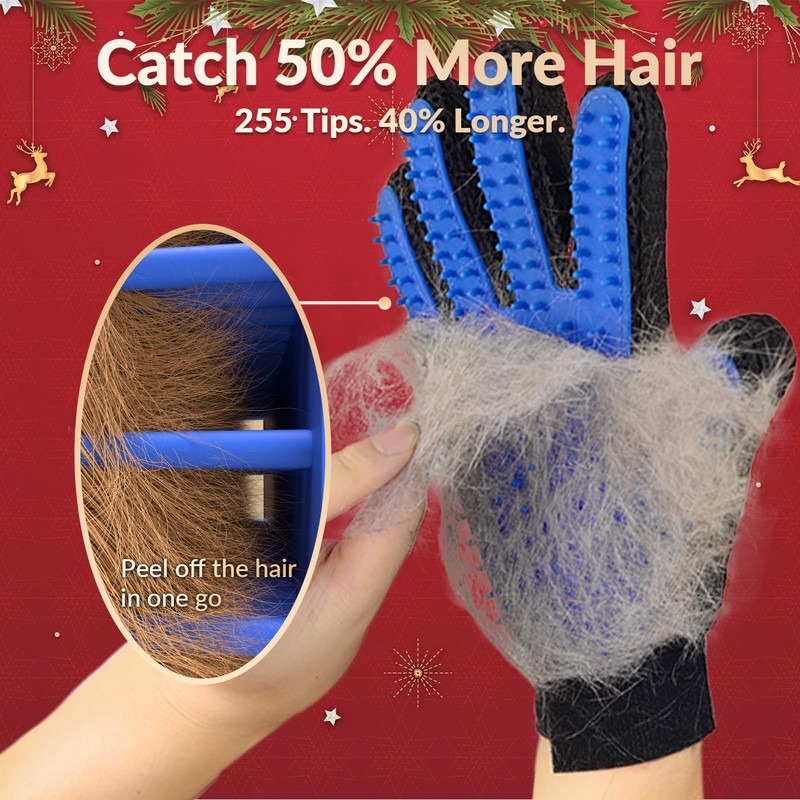 Upgrade Efficient Pet Hair Remover Gloves - Gentle Shedding Brushes