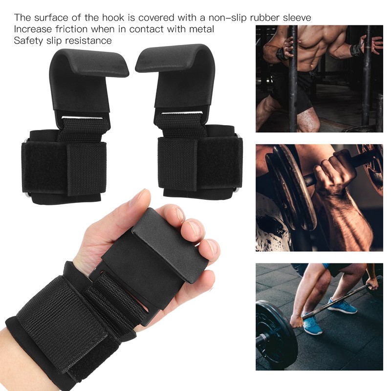 2pcs Fitness Weight Lifting Hook NonSlip PullUps Power Lifting Grips
