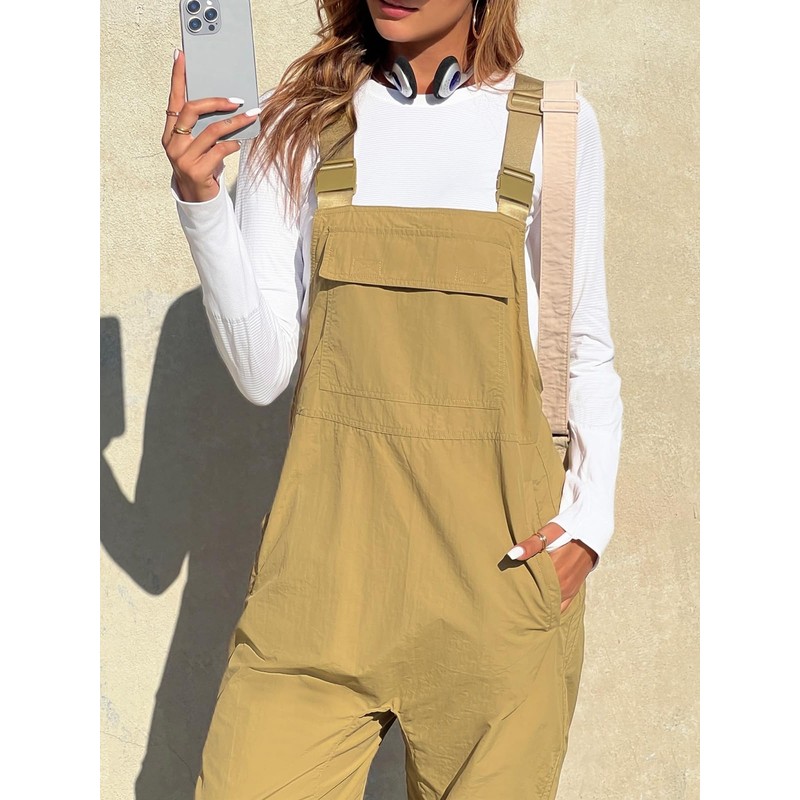 Cicy Bell Womens Casual Overalls Baggy Adjustable Straps Bib Jogger