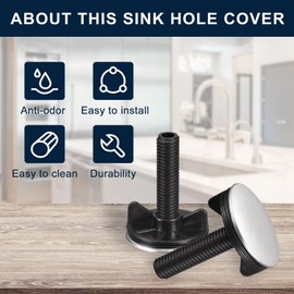 uxcell Sink Hole Cover Brushed Stainless Steel, Faucet Hole Cover for Kitchen Countertop Counter Space, 2 Packs (0.47 to 1.57 Inch in Diameter)