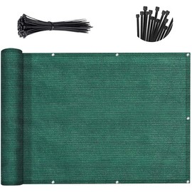 SUNNY GUARD 3'x16' Dark Green Balcony Privacy Screen Fence, Apartments Railing Screen, Heavy Duty Wind Block Screen for Outdoor,Patio,Deck,Backyard Porch Privacy