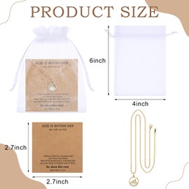 Teenyyou 12 Pcs Mustard Seed Necklace for Women Mustard Seed Jewelry Christian Jewelry Faith Gift (Gold)