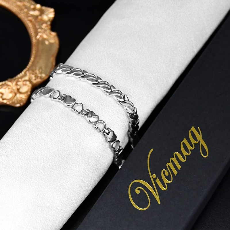 Vicmag Magnetic Bracelets for Women Titanium Steel Brazaletes Ultra Strength