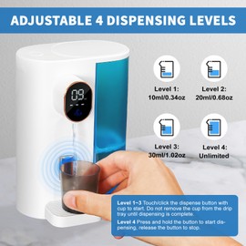 Automatic Mouthwash Dispenser for Bathroom: 20.3Oz Mouth Wash Dispenser with Magnetic Cup Holder, 4 Levels, Wall Mounted, Electric Auto Mouthwash Dispenser for Kids Adults, Bathroom Accessories White