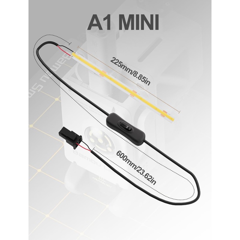 3D Printer Accessories 24V COB Light Bar Kit for Bambu