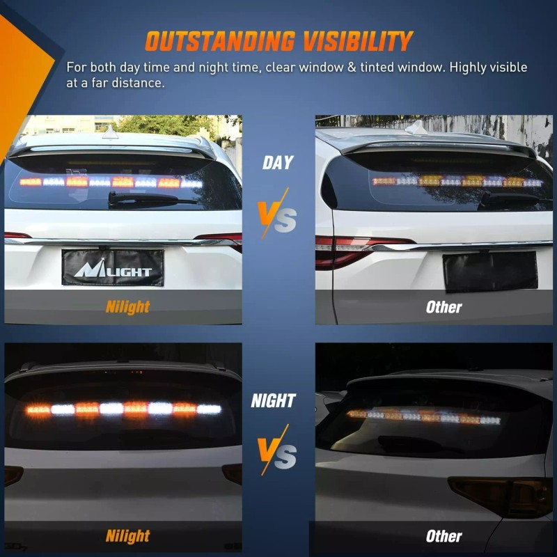 Nilight 35inch 32 LED Emergency Strobe Light Bar Traffic Advisor