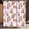 Aperturee Cowgirl Bowknot Shower Curtain Set 72x72inch Pink Boots and