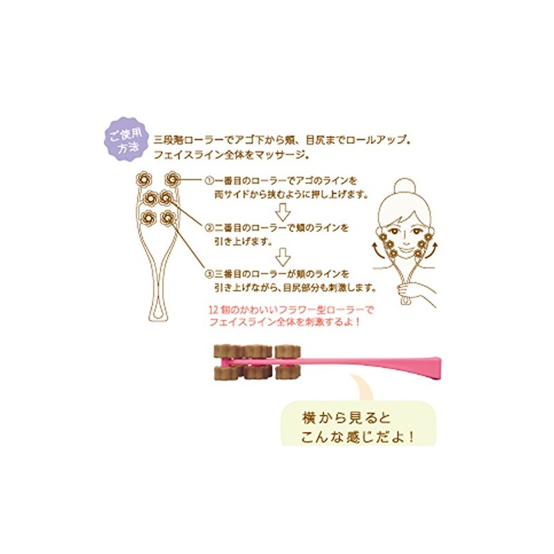 Cute Triple Face Care Roller Coral Pink 95396
