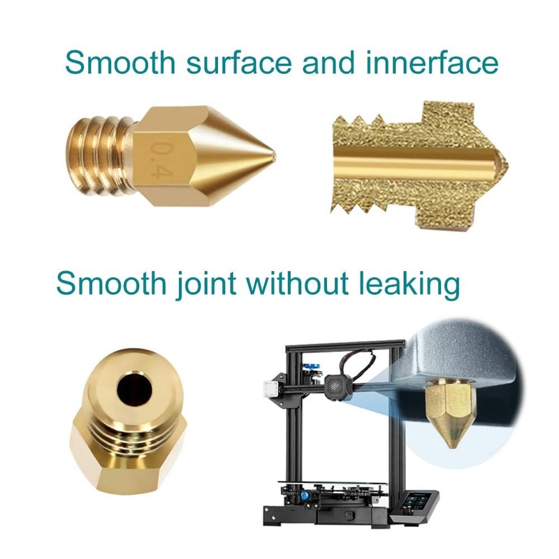 Yoholda 12PCS 3D Printer Nozzle, 0.4mm Brass Nozzles, High Temperature