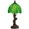 Small Tiffany Lamp Stained Glass Table Lamp Green Wisteria Leaves