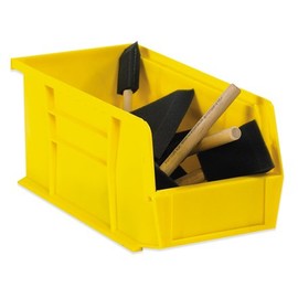Aviditi Plastic Stack/Hang Storage Bin Containers, 10-7/8 x 5-1/2 x 5 Inches, Yellow, Pack of 12, for Organizing Homes, Offices, Garages and Classrooms