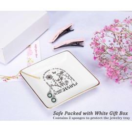 Inspirational Christian Scripture Religious Bible Verse Reminder Gift for Women Girls,There Was Jesus-Affirmation Positive Birthday Christmas Gift-Encouragement Jewelry Tray Trinket Holder Ring Dish