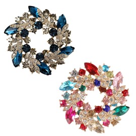 TYXHXTF 2PCS Brooch Pins, Rhinestone Brooches, Corsage Brooch, Elegant Flower Brooch Pins, Clothing Decoration, for Women Girls Gift, for Bags, T-Shirt and Clothes