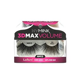 Laflare 3D NY MAX VOLUME EyeLashes, 20-25mm Long Dramatic Styles, 100% Real Mink Hair Lashes, Luxury Makeup, Natural, Light, Trendy, Variety, Reusable, Multi Layered Unharmfully Sourced Lashes (NM13)