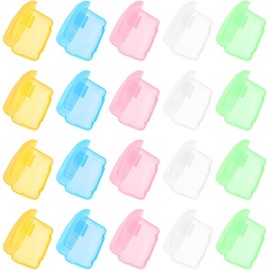 MAGICLULU Fundas Protectoras para Cabezales de Cepillo de Dientes 100 Piezas Colores Mixtos, Tapas Portátiles de PP para Viaje y Camping, Cubiertas Transpirables Reutilizables contra Polvo y Suciedad