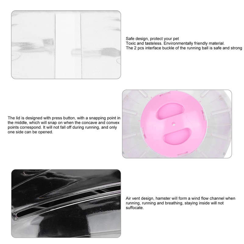 Pet Golden Hamsters Exercise Ball Toy Running Machine Transparent Jogging