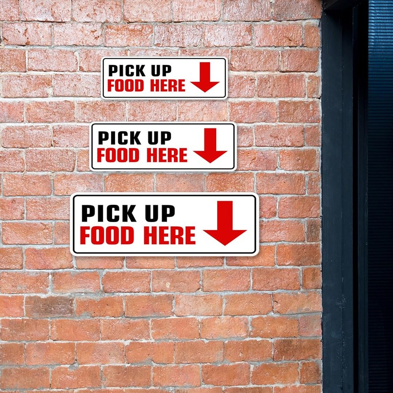 Standard Plus Pick Up Food Here Wall or Door Sign