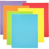 Youngever 6 Pack Heavy Duty Plastic Two Pocket Folders, Rainbow
