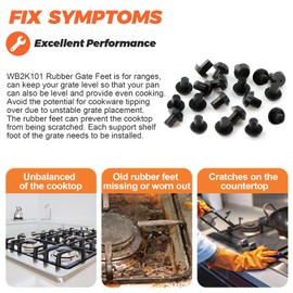 20 Pack WB2K101 Rubber Feet Range Burner Rubber Grate Feet fit for GE Kenmore Hot-point Range Burner Grate, Gas Stove Top Grate Feet Cooktop Burner Grates Replaces WB02T10461 AP2622260 PS241358