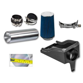 Click2go Heat Shield Cold Air Intake Kit with Reusable Blue Filter Compatible with 99-03 Ford F250 / F350 Super Duty 7.3L V8 Diesel / 00-03 Excursion 7.3L V8 Diesel