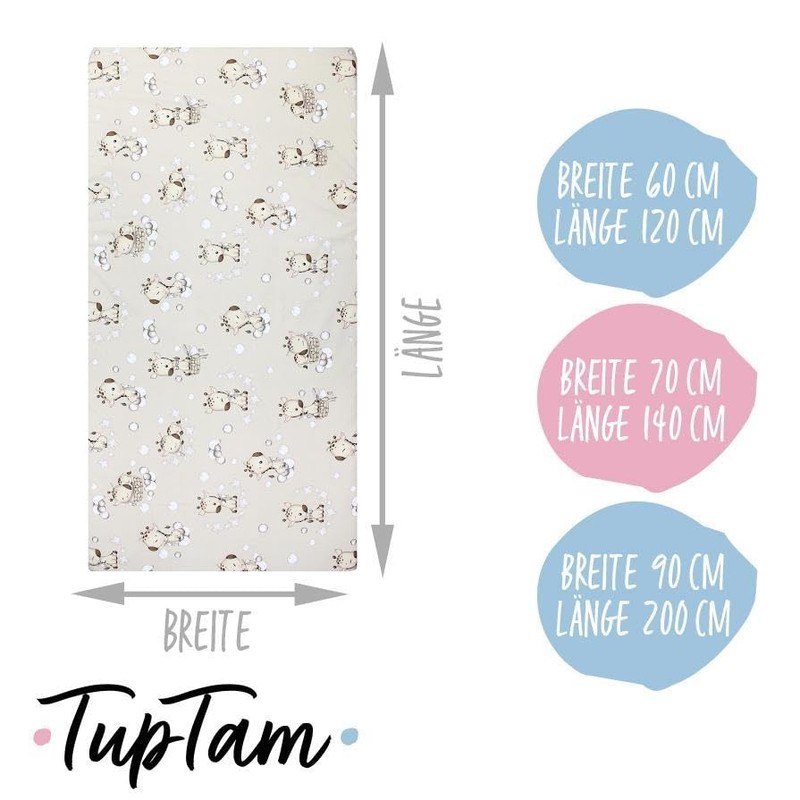 TupTam Baby Fitted Sheet for Baby Cot Bed Pack of