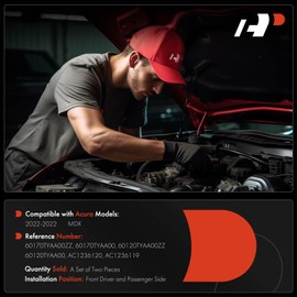 A-Premium Front Driver and Passenger Hood Hinges Compatible with Acura MDX 2022 Sport Utility, Front Left and Right Side, 2-PC Set