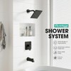 Shower Faucet Set Matte Black, Shower Valve Kit with Bathtub