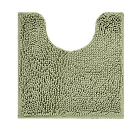 Reyox Chenille Bath Mat, Toilet Rugs U Shaped, Soft Plush Bath Bathroom Rug, Absorbent Shaggy Bathroom Contour Rug Sage Green 19.7"x15.7"