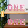 Ufurty Letras decorativas iluminadas, números de carpa LED rosa 'ONE',