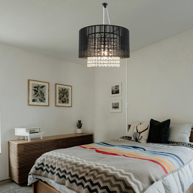 TISLYCO Plug in Chandelier, Plug in Chandelier Lighting with Long
