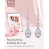 925 Sterling Silver Birthstone Dangle Drop Leverback Earrings for Women