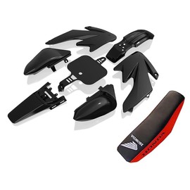 Plastics Kit with Tall Seat for Honda CRF50 XR50, Chinese 50cc 70cc 90cc Dirt Pit Bike, Fenders Fairings Replacement Plastic with Seat