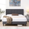 Queen Size Platform Bed Frame with Fabric Upholstered Headboard and