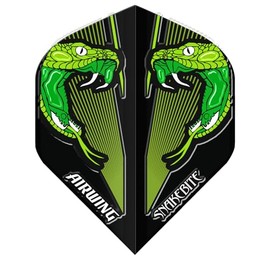 RED DRAGON Airwing Unique Moulded Peter Wright Snakebite Green V-Standard Dart Flight 1 Set per Pack (Total 3 Dart Flights)