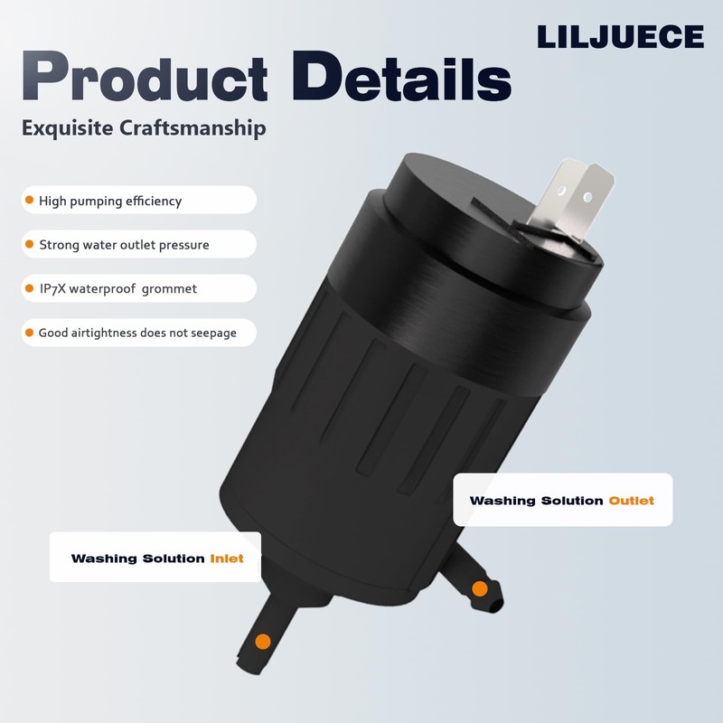 LILJUECE 066011A OEM Windshield Wiper Pump for 1986-2019 Peterbilt 330